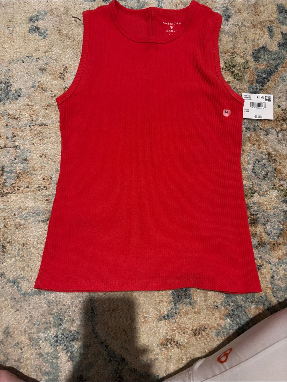 American Eagle Outfitters Bright Red Ribbed Tank